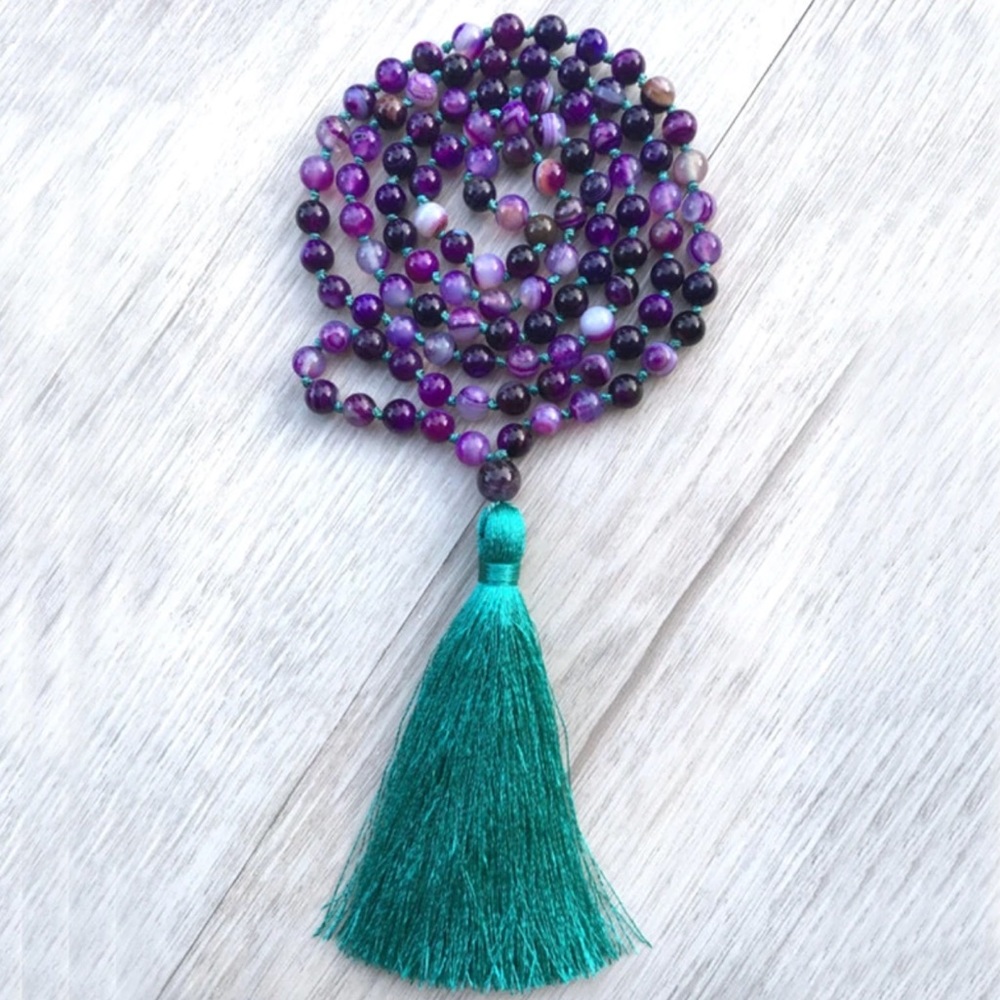 ✨NEW✨ Purple Agate Mala Necklace 📿